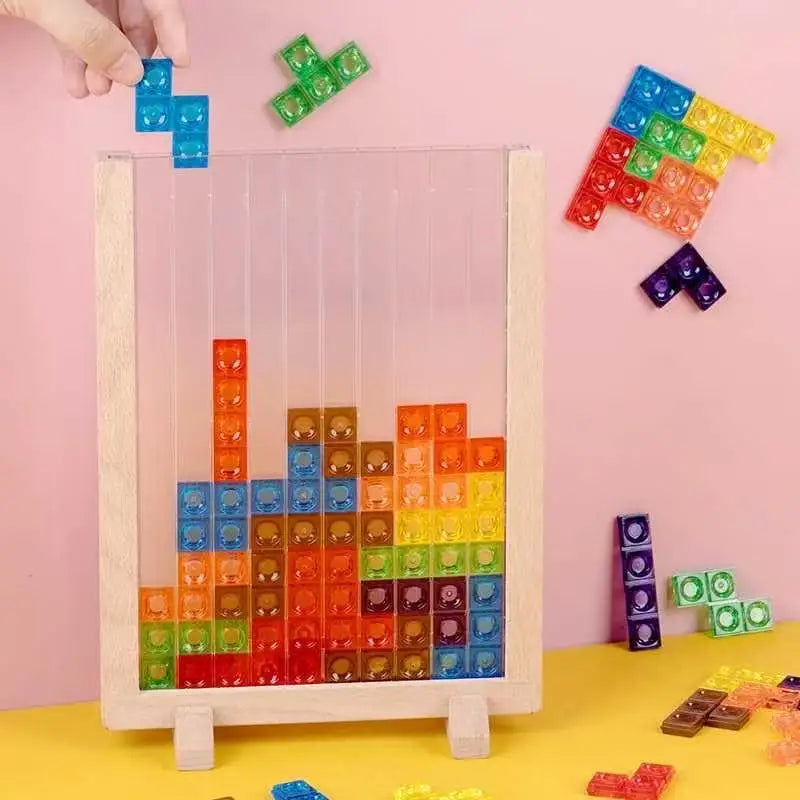 3D Transparent Tetris Puzzle Logic Thinking Brain Development Two-Player Tetris Logic Fun Educational Toy Two Versions Available