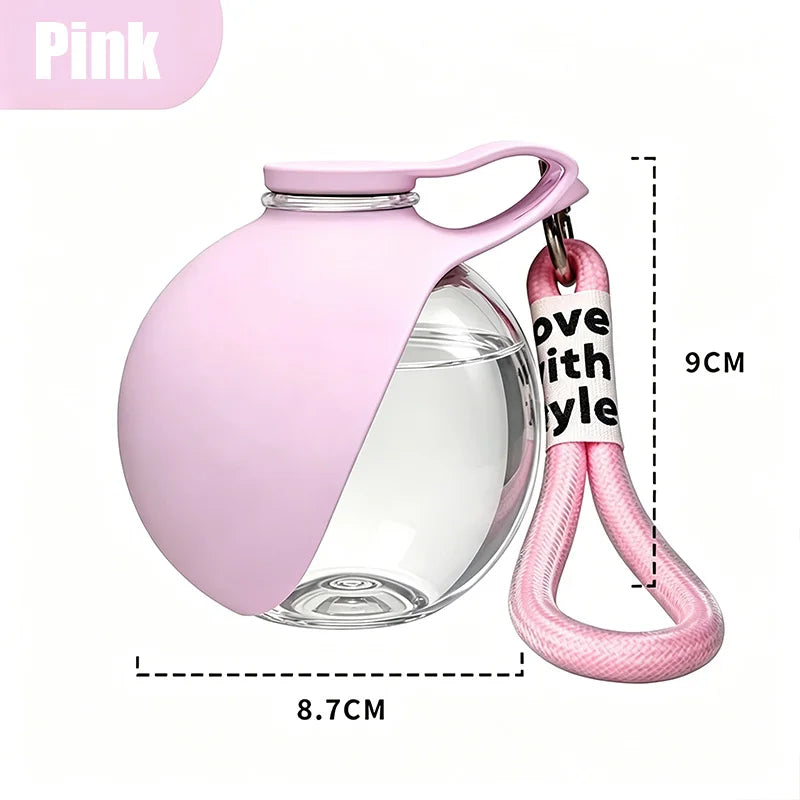 Plastic Dogs Cat Drinking Bottle with Lanyard Outdoor Foldable Water Dispensers Leak-proof Compact Travel Pet Water Bottle